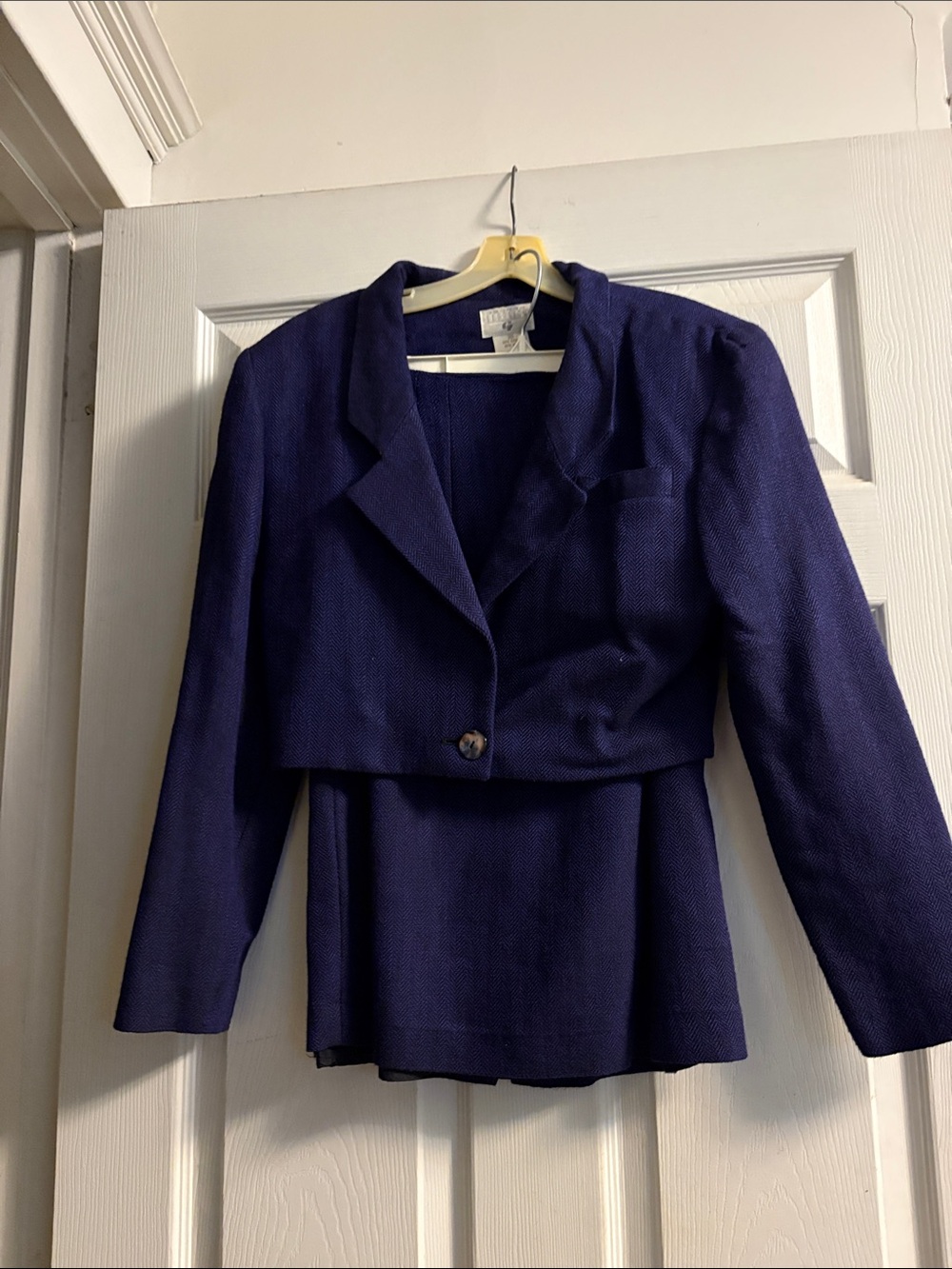 Cropped Peplum Blazer in Deep Purple